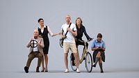 Basics0681 - A set containing 5 models of male and female adults standing