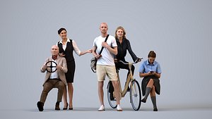 Basics0681 - A set containing 5 models of male and female adults standing