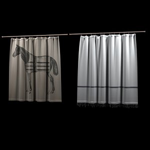 3d model curtain horse shower