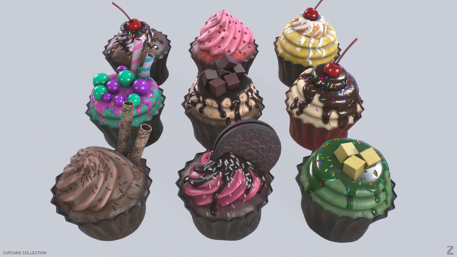 Cupcake Collection 3D Model - TurboSquid 2383582