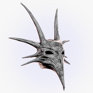 Kuro Gothic Demon Horned Mask - Dark Fantasy Game-Ready 3D Model