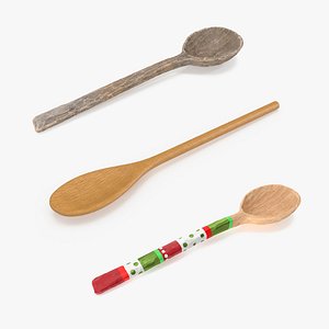 3D Wooden Spoons Collection model