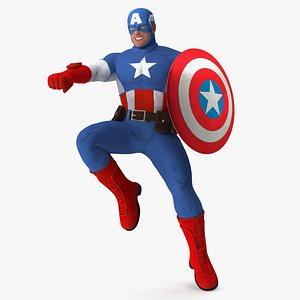 Captain America Cartoon Fighting Pose