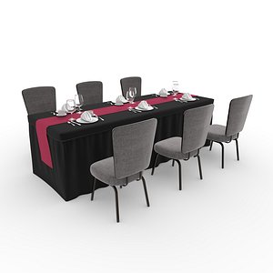 Banquet Table and Chair 150 3D model