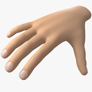 3D Cartoon Hand With Nails model