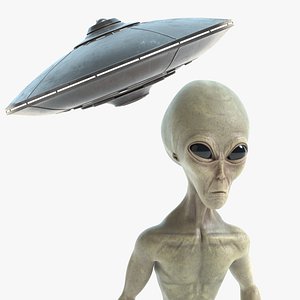 Alien and UFO Set 3D model