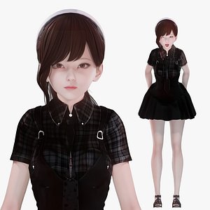 Casual Clothing 0004 - Realistic Female Character - Blender Eevee model