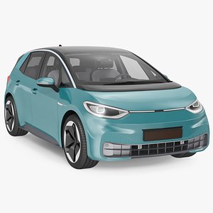3D Electric Car Hatchback model