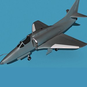 Douglas A-4M Skyhawk V00 Bare Metal 3D model