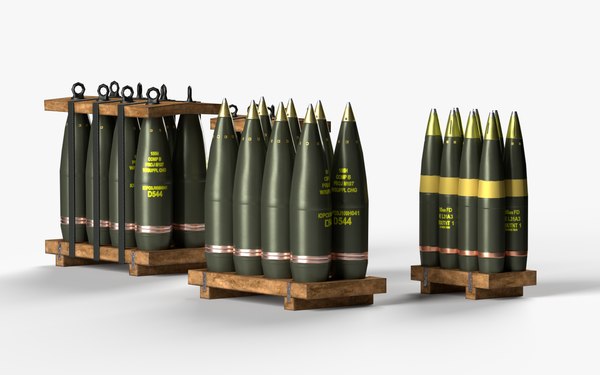 Artillery Shell Crate Packed 105mm 155mm 3D model - TurboSquid 2089770