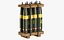 Artillery Shell Crate Packed 105mm 155mm 3D model