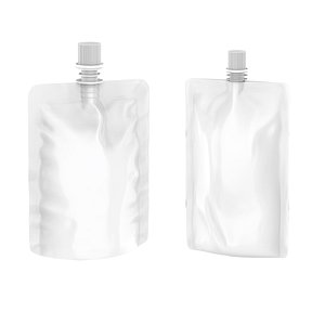 3D Blank Pouch Bag With Corner and Top Spout Lid Mockup model