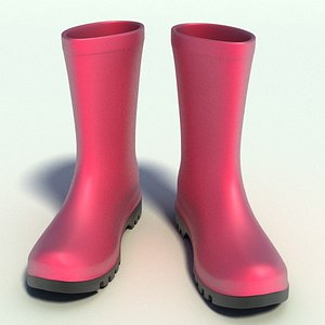 3d pink wellington boots