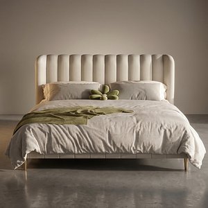 3D Modern Upholstered Channel Tufted Bed