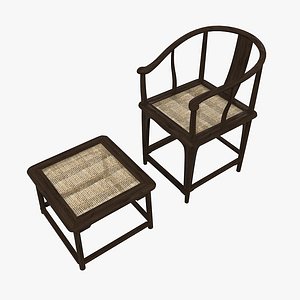 3d model of chinese traditional chair table