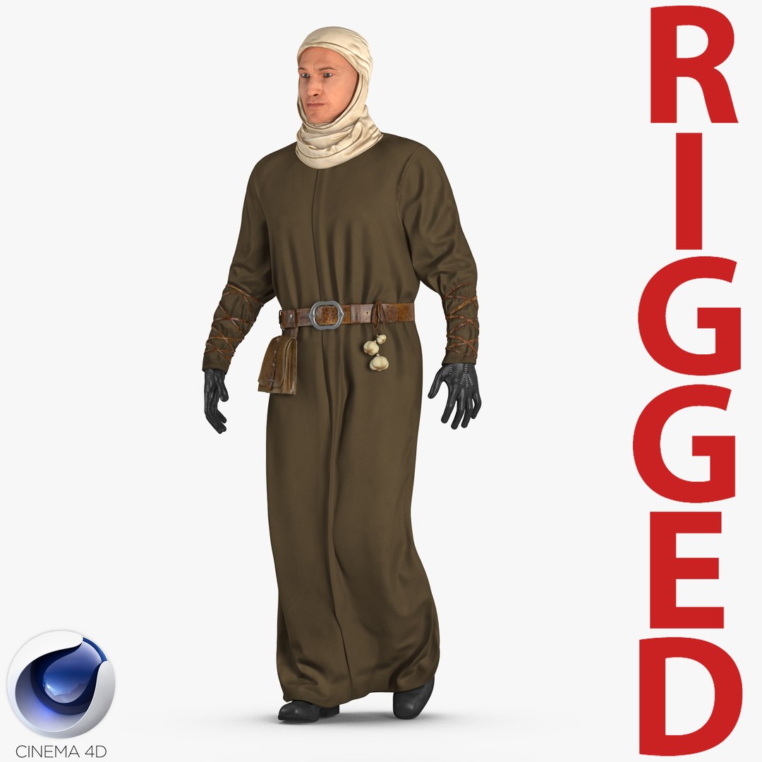 Medieval Man Rigged for Cinema 4D 3D Model 3D model preview