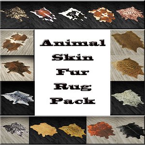 3d fur rug animals skin