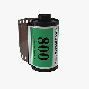 35mm Film Roll Green 3D Model