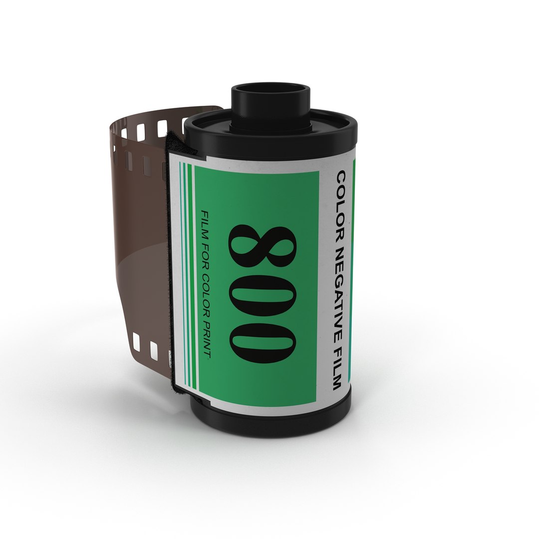 35mm Film Roll Green 3D Model preview
