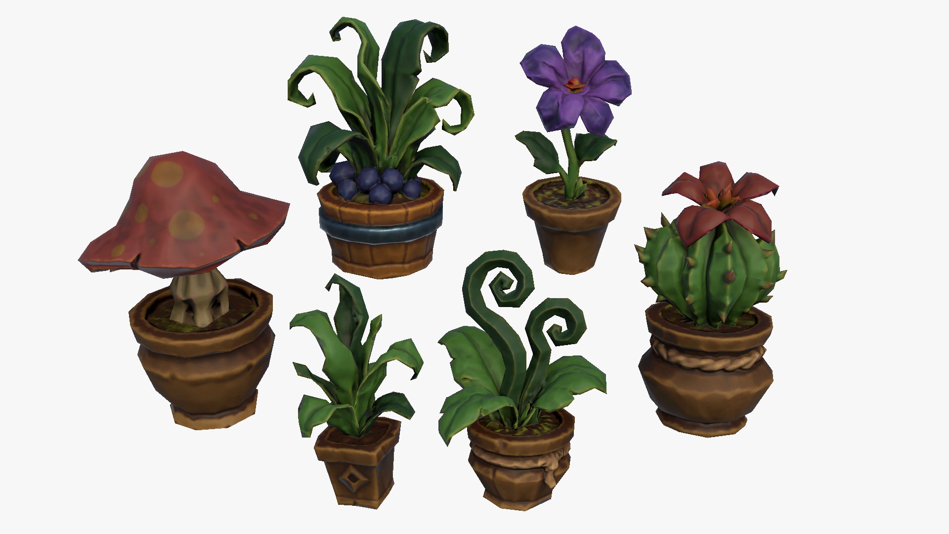 Stylized Fantasy RPG Potted Plants Cactus Mushroom Shrub Flower 3D model https://p.turbosquid.com/ts-thumb/QR/7ZUgkG/5i/stylizedplants_overview_map_1080p_07.07.2025_201832/png/1753520711/1920x1080/fit_q87/1349516d09826b6a05b7ab63b2c64d7c846c0ab4/stylizedplants_overview_map_1080p_07.07.2025_201832.jpg