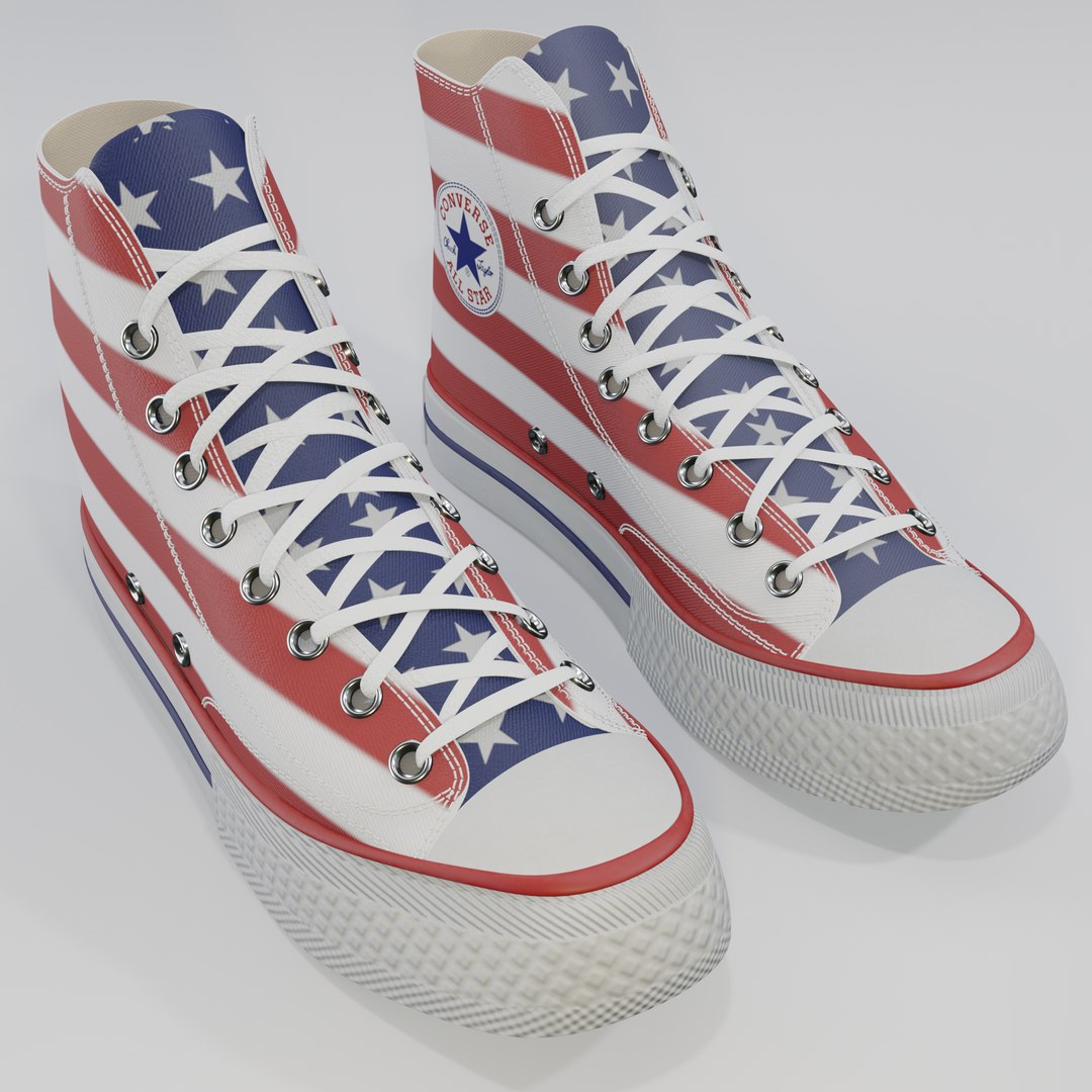 3D Basketball Leather Shoes Converse All Star USA TurboSquid 2086838