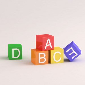 3d childrens letter blocks model