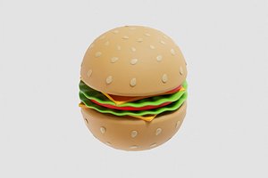 Burger cartoon 3D model