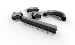 3D model Industrial PipeSet 02