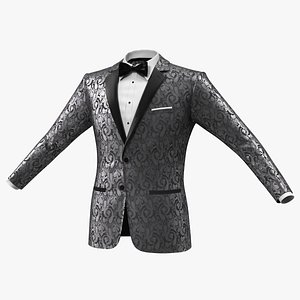 3D Patterned Tuxedo Jacket