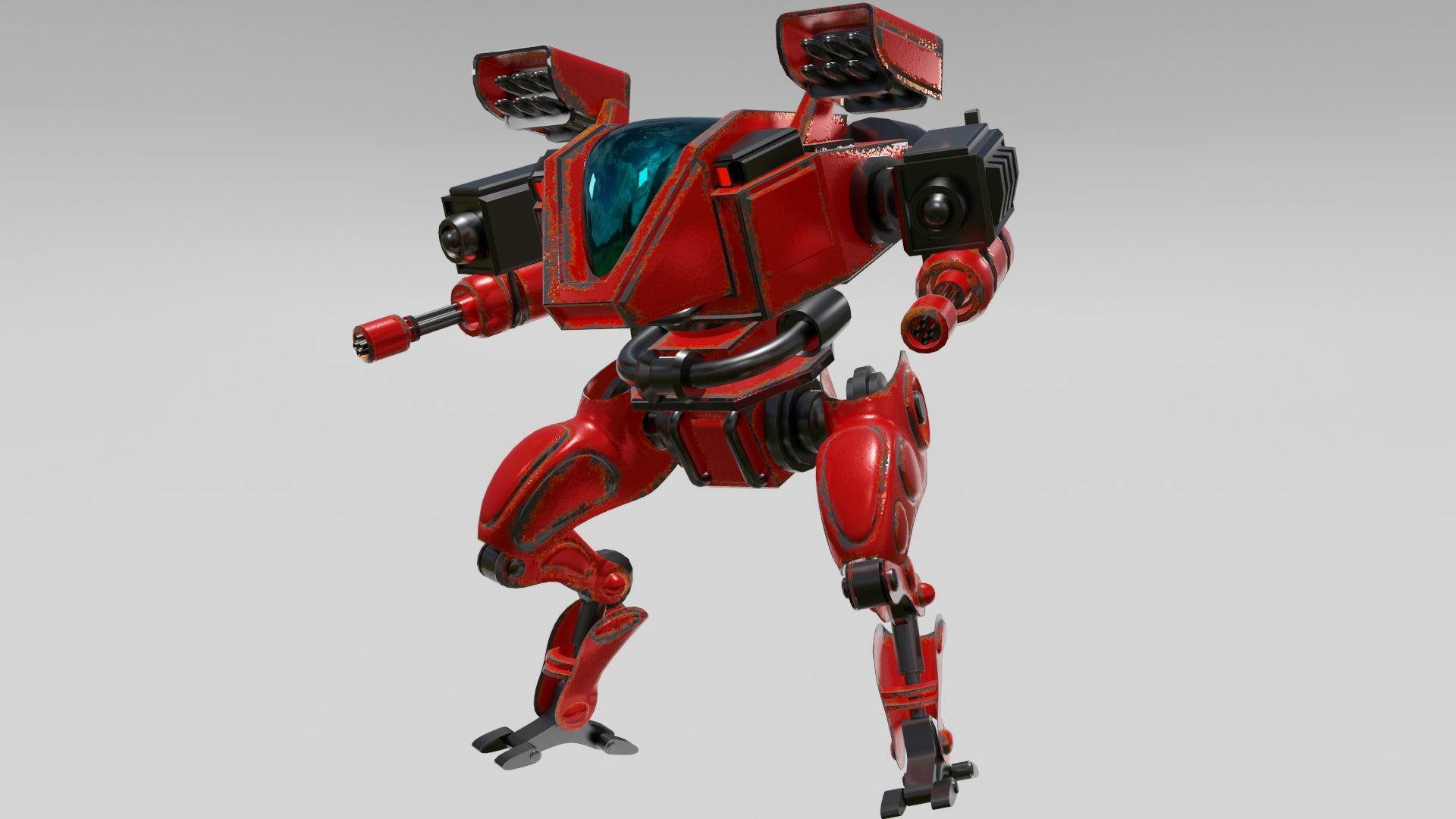 3D Epic Red Mech - TurboSquid 2040900