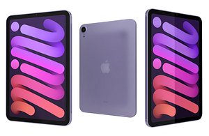 Apple iPad 10 2 2021 9th Gen Purple Low Poly 3D model