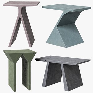 3D Forma Cemento Studio Salaris concrete tables Abecedario model