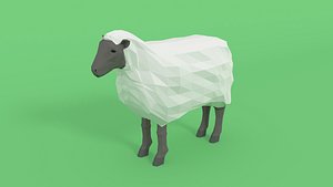 Low Poly Cartoon Sheep