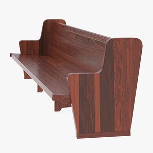 Wooden Church Pew Bench Dark