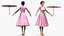 Asian Women Wearing Summer Dress Rigged for Cinema 4D