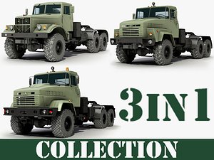 3d ukrainian military trucks kraz model