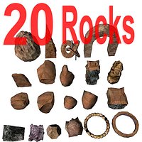 Rock & cliff - lowpoly set for landscape