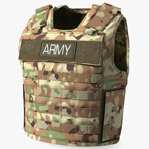 Camo Army Body Armor Carrier 3D model