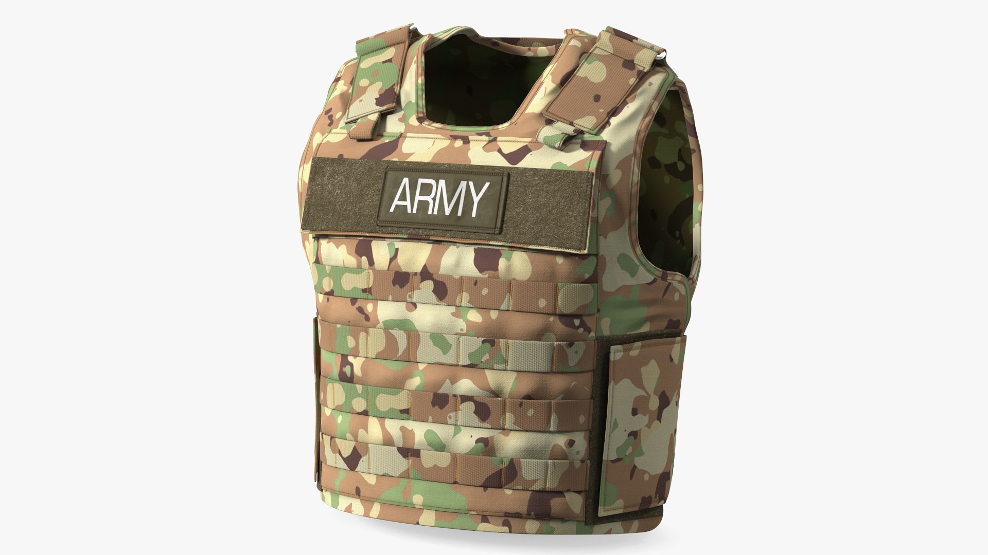 Camo Army Body Armor Carrier 3D model preview