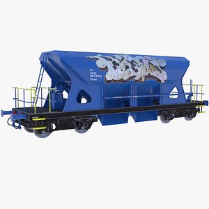 Hopper wagon with graffiti