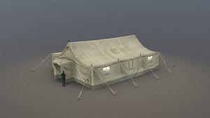 3D military tent 01 desert model