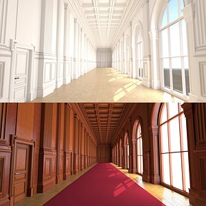 Classic Corridor Interior &ndash; High-Quality 3D Model 3D model