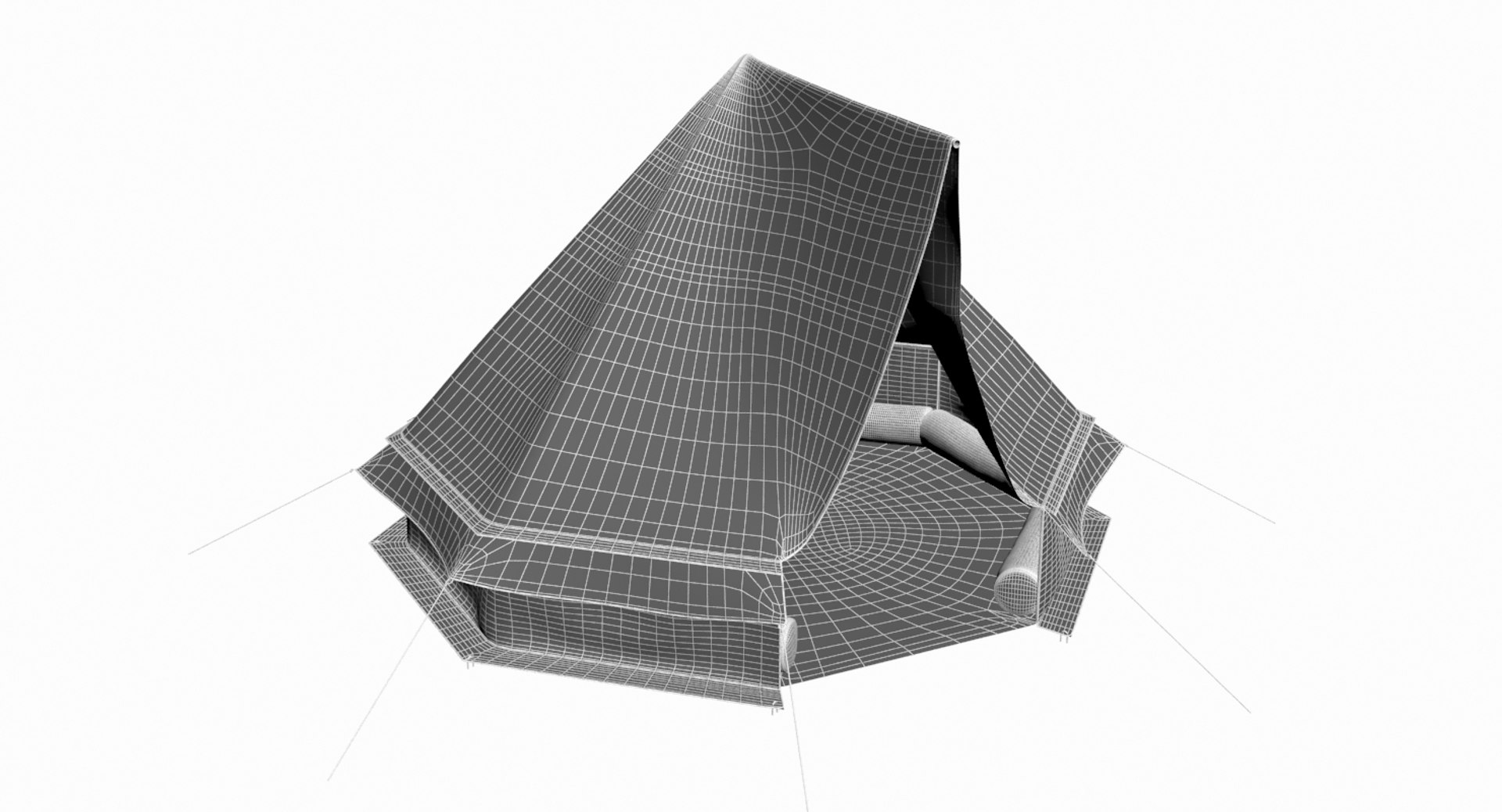3D Octagon Camping Tent - TurboSquid 1415646
