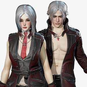 Half-Blood Man and Girl 3D model