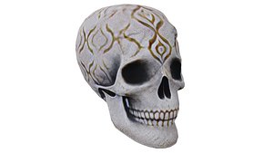 Patterned Skull Low-poly 3D model