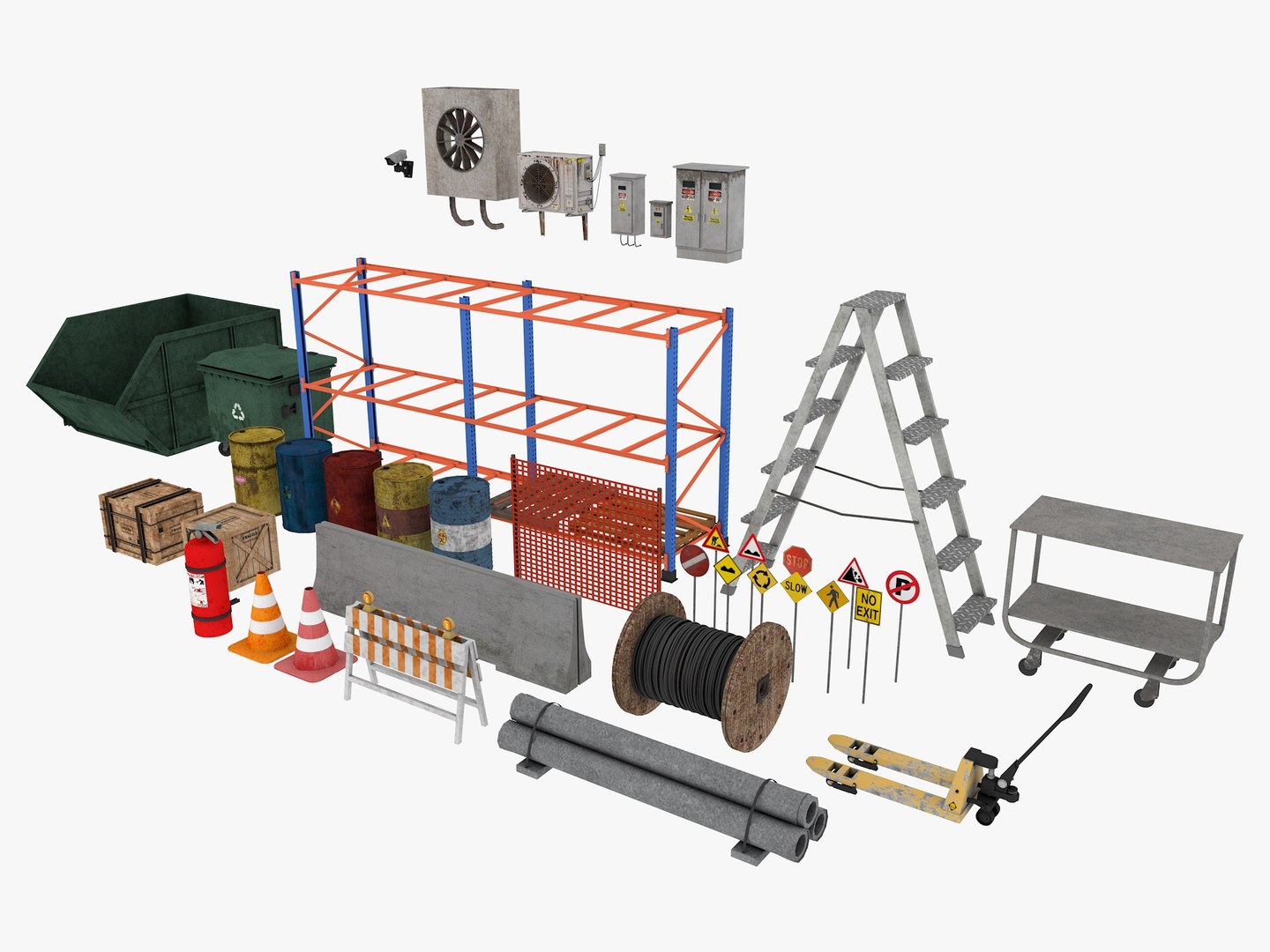 Industrial Warehouse Props Pack 3D Model - TurboSquid 2290893