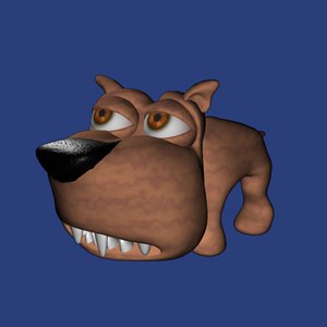 appealing cartoon dog 3d model