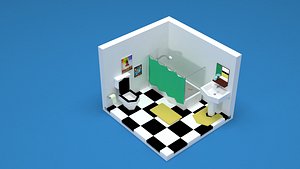 3D bathroom washroom interior