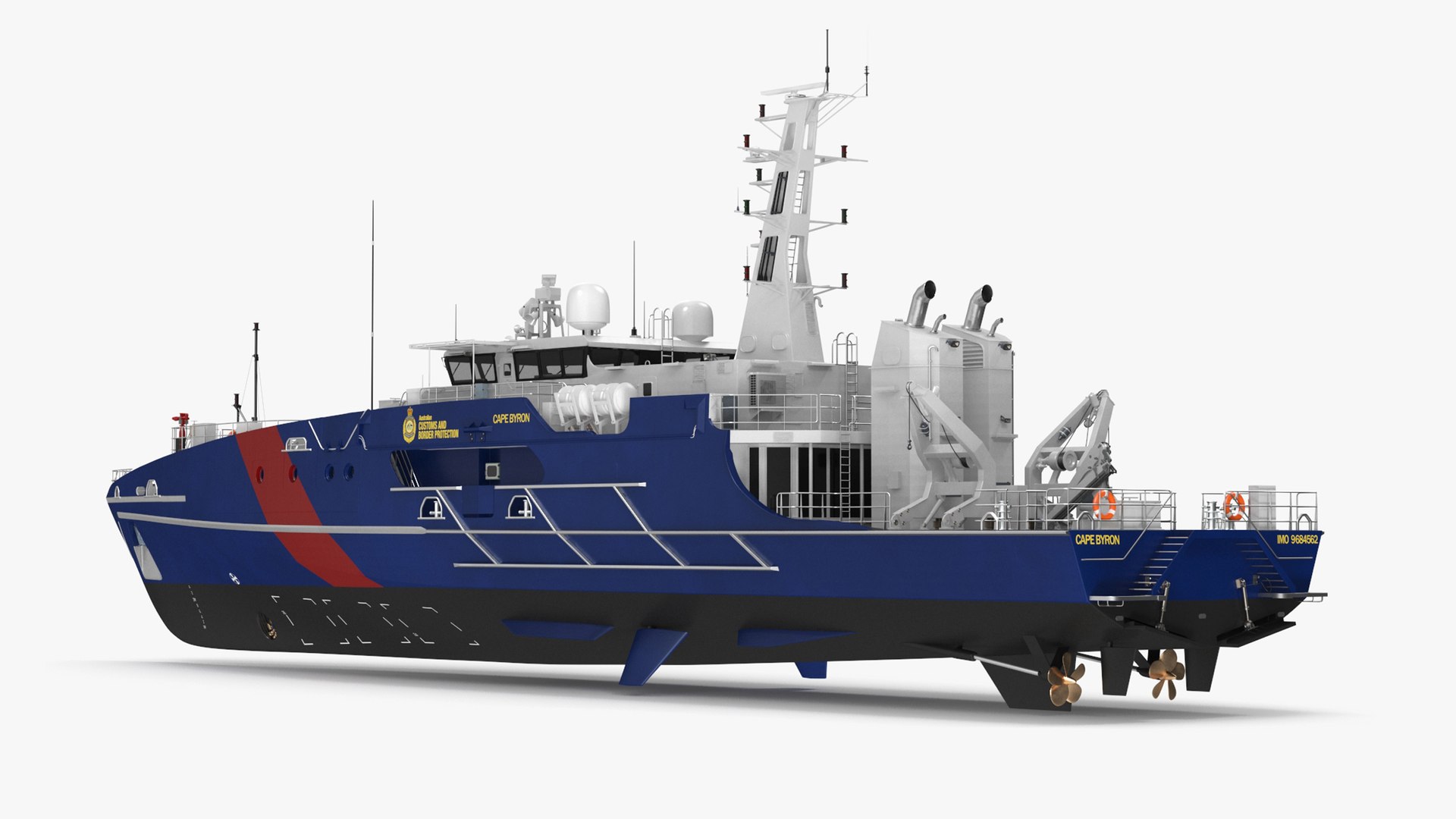 Patrol Vessel ABFC Cape Byron Rigged for Cinema 4D 3D model preview