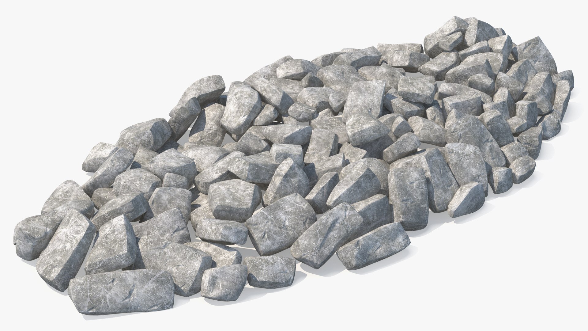 Heap Big Grey Stones 3D model preview